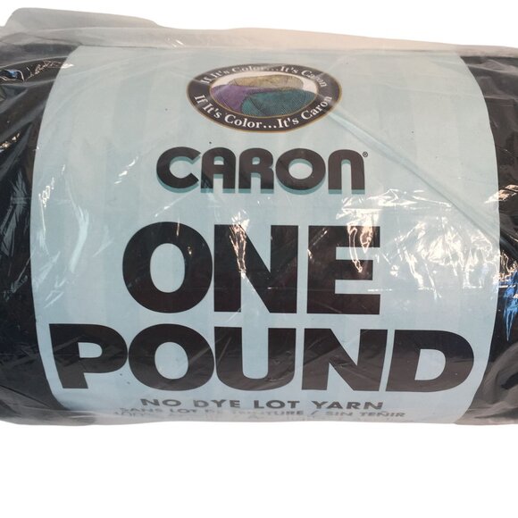 Caron One Pound Worsted Weight Acrylic Yarn Black #503 NEW - Picture 2 of 5